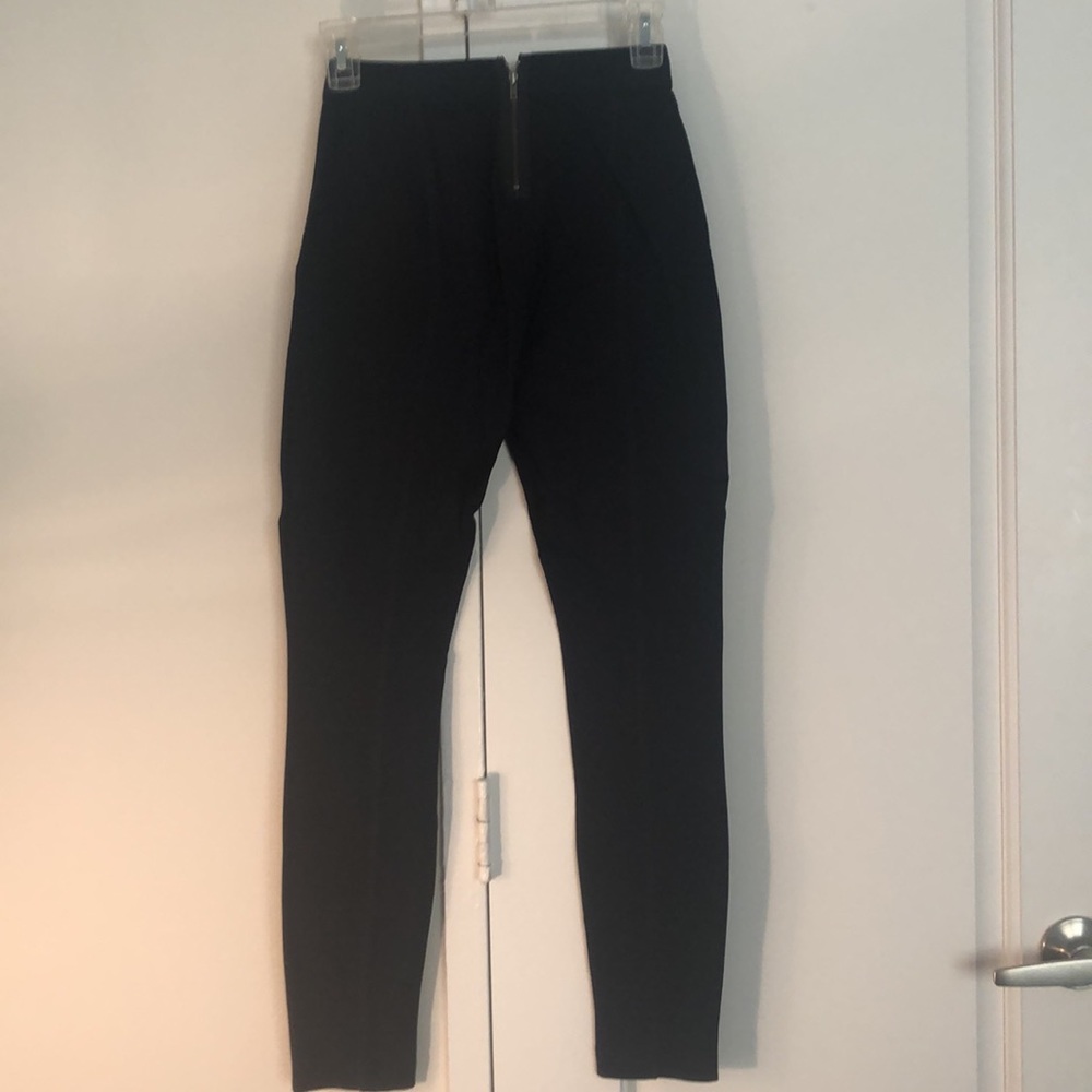J crew stretchy pants with back zipper navy blue